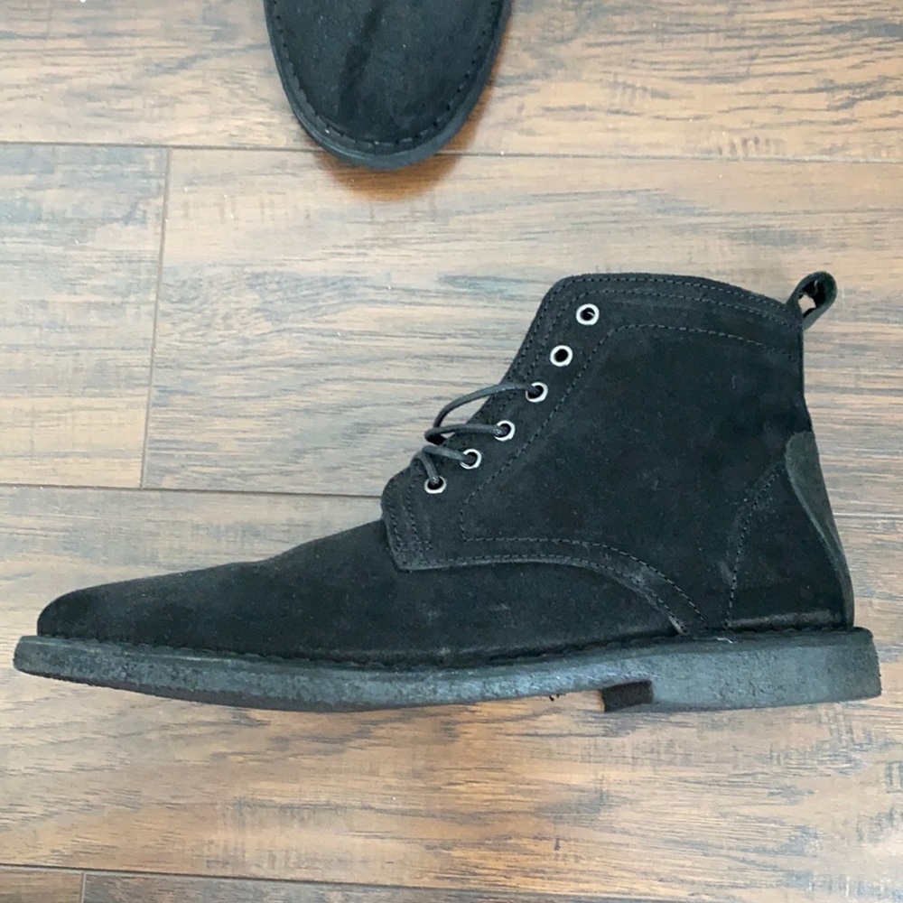 Black faux suede boots!